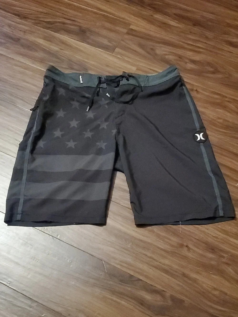 Hurley Men's Phantom Black Star & Stripe Swim Board Shorts